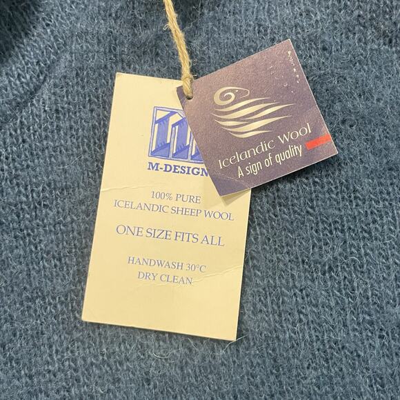 NWT M Design Sweater Womens XL Teal Icelandic Wool Pure Sheep Wool Knit Oversize - Picture 5 of 9